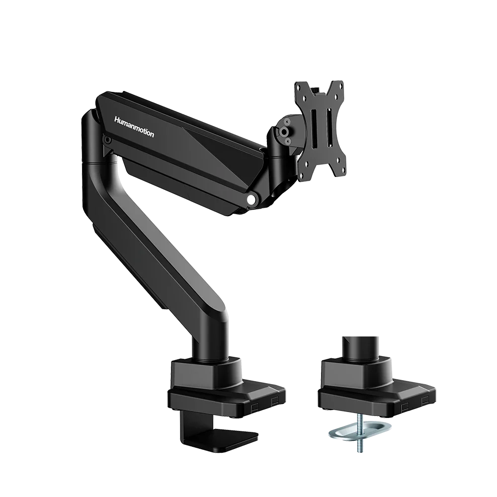 Humanmotion T9-1B Heavy-Duty Single Monitor Arm Black