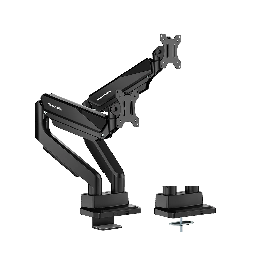 Humanmotion T9-2B Heavy-Duty Dual Monitor Arm Black